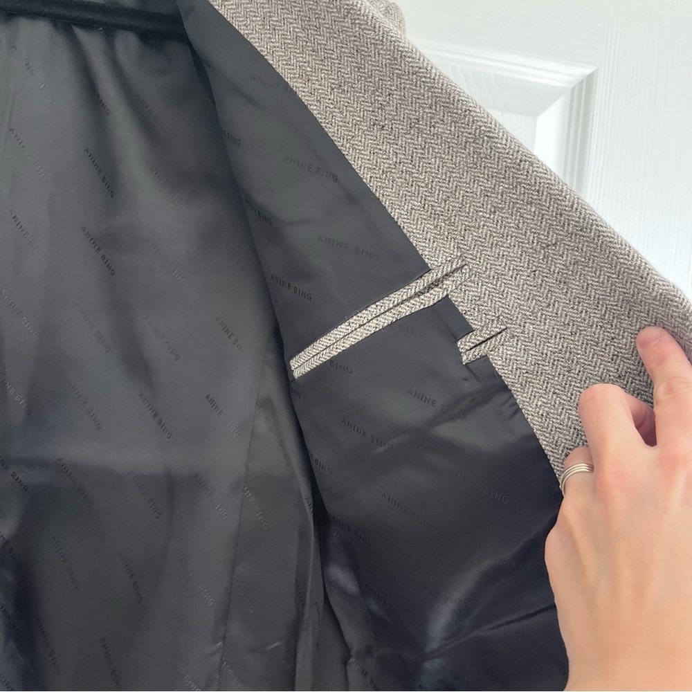 Anine Bing Taupe Herringbone Blazer - Picture 11 of 16